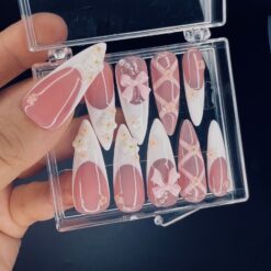 Alternative view of Blush Pink Ballerina 3D Gel Long Stiletto Press On Nails, Cute Design Fake Nails, Elegance Nail Art for Birthday, Holiday, Party, Event