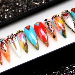 Alternative view of Egypt Rainbow Stiletto Press On Nails: Luxury Festival False Nail Set