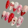 Red Ombre Bunny Press-On Nails