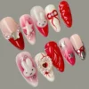 Red Ombre Bunny Press-On Nails