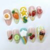 Egg Carrot and Ice Cream Press-On Nails