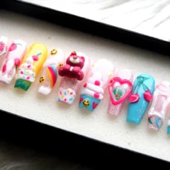 Alternative view of Happy Bear Press On Nails: 3D Y2K Stiletto False Nail Set