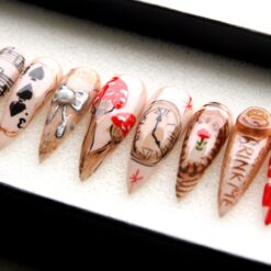 Alternative view of Handmade Alice in Wonderland Press On Nails: 3D False Nail Set