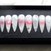 Milky White Silver Bow 3D Heart Coquette Press-On Nails