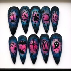 Halloween Press On Nails: Scary Night Ombre Matte Gel Nails