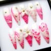 3D Flower Press On Nails: Hot Pink Y2K Nails