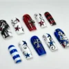 Sonic vs Shadow Red & Blue Star Press-On Nails