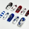 Sonic vs Shadow Red & Blue Star Press-On Nails