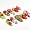 Vintage Ladybug Strawberry Plaid Press-On Nails