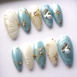 Alternative view of Moonlight Shadow Press On Nails - Glitter Stars Fake Nails V267