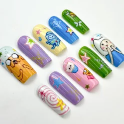 Alternative view of Adventure Time Press On Nails | Cute Cartoon Nail Art | Hand-Painted Custom Nails | Whimsical Character Nails | Funky Press On Set