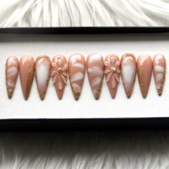 Brown Ombre Press On Nails: Handmade Reusable Fake Nails
