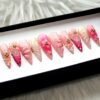 Pink Queen Blossoms 3D Flowers Press-On Nails