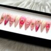 Pink Queen Blossoms 3D Flowers Press-On Nails