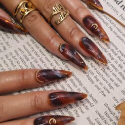 Alternative view of Press On Nails Almond, Acrylic Fake Nails Art, Long Short Nails Press On, Glue On False Nails, Gifts for Her BFF Mom
