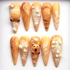 Salted Cream Coffee Sweet Brown Press-On Nails