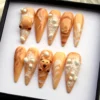 Salted Cream Coffee Sweet Brown Press-On Nails