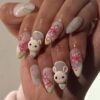 Spring 3D Mouse Floral Press-On Nails