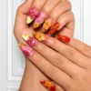 3D Hibiscus Sunset Press-On Nails