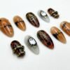 Halloween press-on nails with an autumn-inspired style