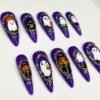 Press-on nails with raised 3D mirror-effect designs