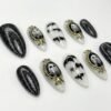 This handmade set blends eerie gothic vibes with stylish sophistication