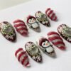 3D Penguin Christmas Snowflake Press-On Nails – photo 4
