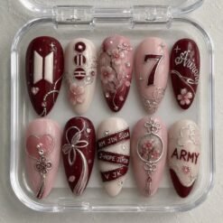 ARIRANG World Tour x BTS Cherry Blossom, Burgundy Concert with 3D embossed cherry blossom patterns