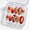 BTS-style emblem graphics, ARMY text press on nails