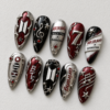 BTS Arirang Tour Red Silver Star Press-On Nails