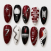 BTS Crimson Concert Stage Press-On Nails