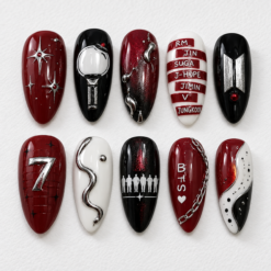 BTS Crimson Concert Stage Press-On Nails