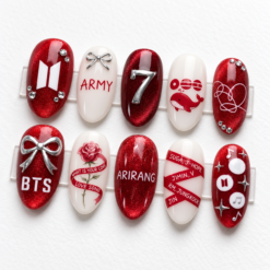 BTS Glitter ARIRANG Fan Press-On Nails