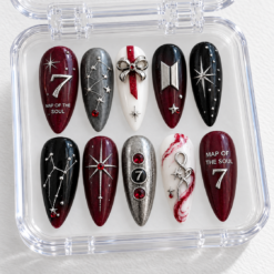 BTS Map of the Soul Crimson Galaxy Press-On Nails