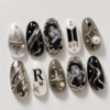 BTS Monochrome Star Portrait Press-On Nails
