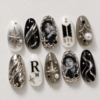 BTS Monochrome Star Portrait Press-On Nails