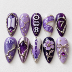 BTS Purple Galaxy Constellation Press-On Nails