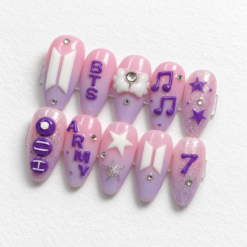 BTS Purple Star Music Fan Press-On Nails