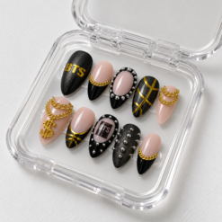 Black & Gold BTS K-Pop Fan Press-On Nails