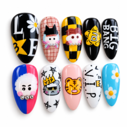 Black Yellow K-Pop Big Bang Press-On Nails