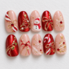 Snowman, Christmas trees, snowflakes, bows press on nails
