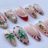Press-on nails with cute bow designs