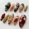 Christmas Party Handmade 3D,Tree ,White Snowflake Press-on Nails – photo 4
