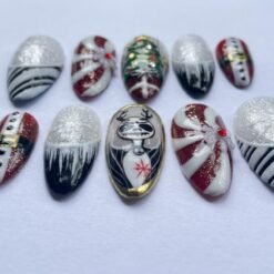 Christmas Santa Belt, Candy Cane Tree, Jack Skellington Press On Nails