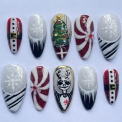 Christmas Santa Belt, Candy Cane Tree, Jack Skellington with a sparkling Christmas tree