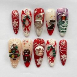 Christmas Snowman, Gingerbread, Tree and snow-dusted decorative baubles