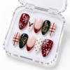 Snowflakes, holly and berries, Christmas tree press on nails