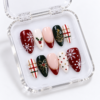 Snowflakes, holly and berries, Christmas tree press on nails
