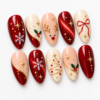 Press on nails stars, snowflakes, holly leaves and berries