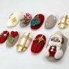 Adhesive nails featuring cute candy bag designs